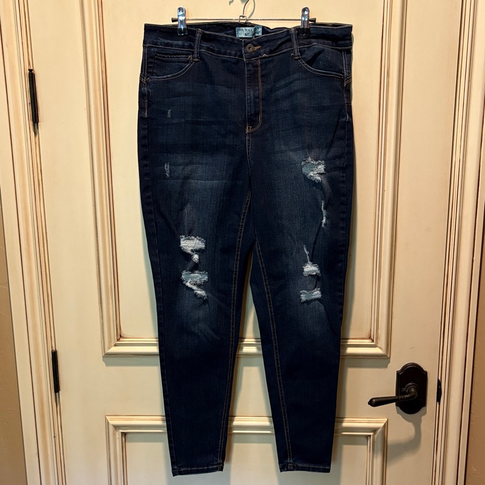 Stylish Distressed Blue Jeans